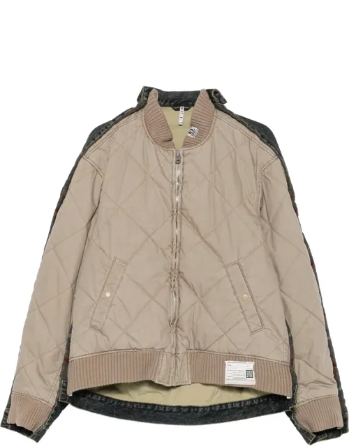 Quilted Layered-denim Jacket