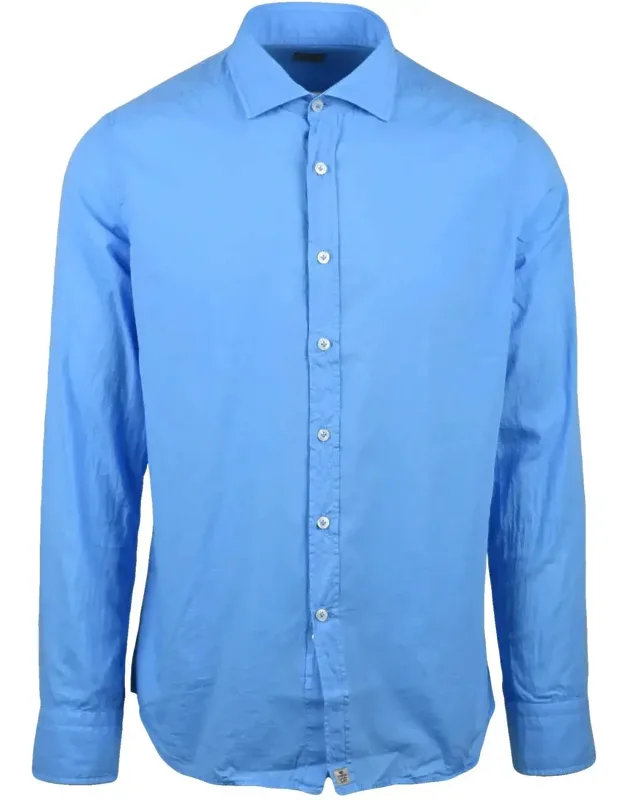 Tailored Fit Long-sleeve Button-down Shirt In Pure Cotton