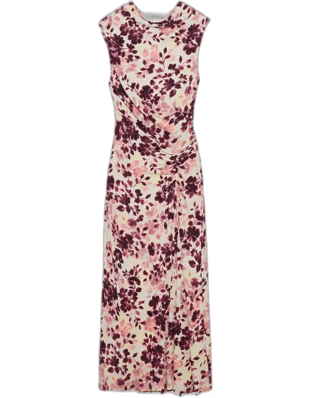 Draped Jersey Midi Dress