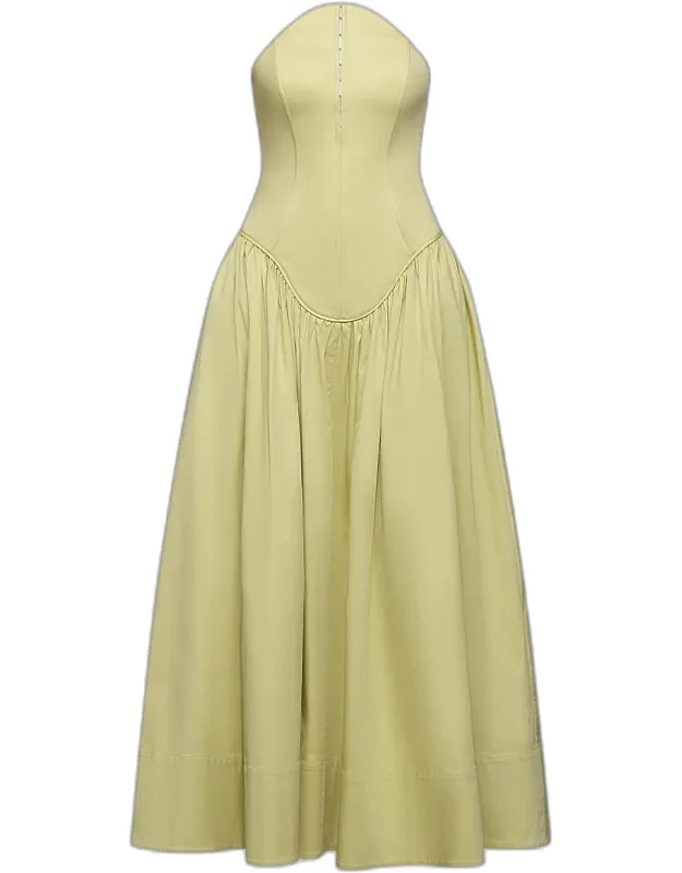 Stretch-cotton Strapless Maxi Dress
