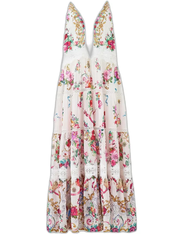 Tiered Cotton-silk Maxi Dress