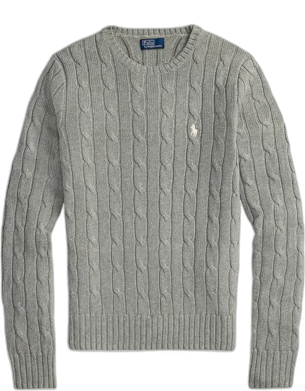 Cable-knit Cotton Crewneck Sweater