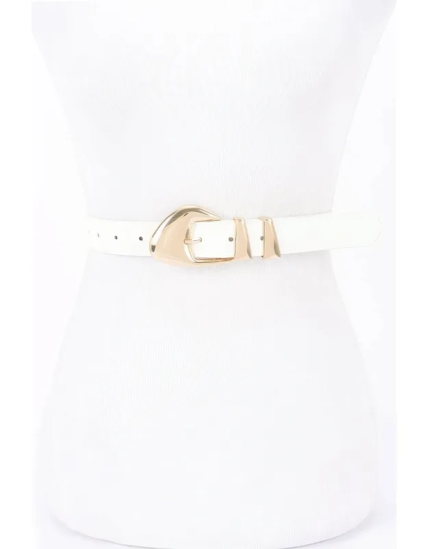 Faux Leather Multi Metal Buckle Belt