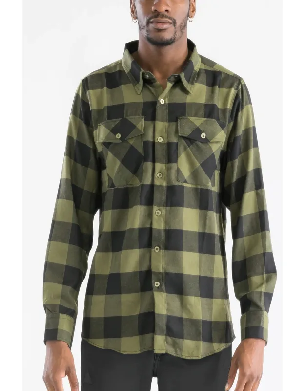 Checkered Long Sleeve Flannel Shirt