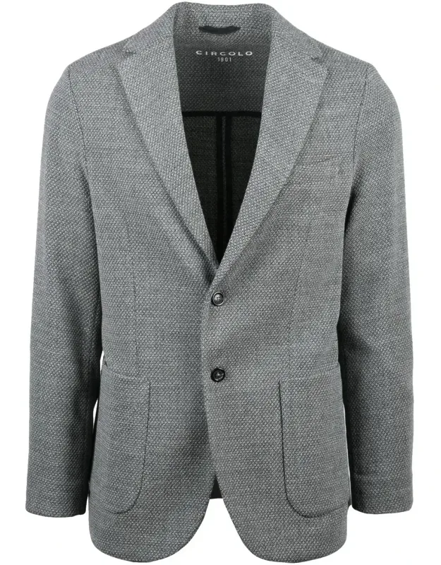 Rounded Virgin Wool Blazer