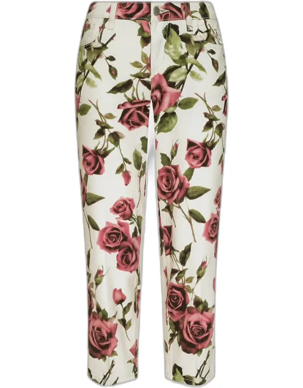 Blaine Printed Cropped Jeans