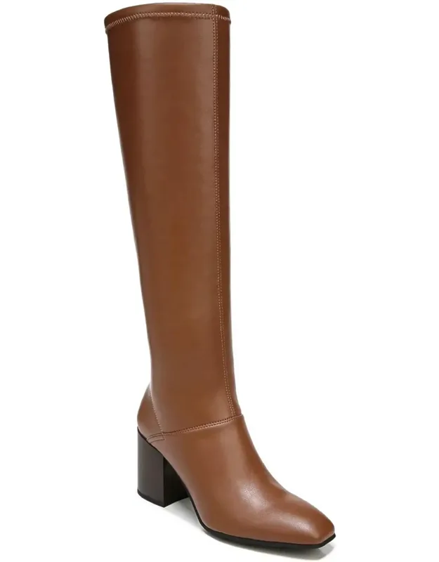 Saddle Faux Leather Knee High Boots