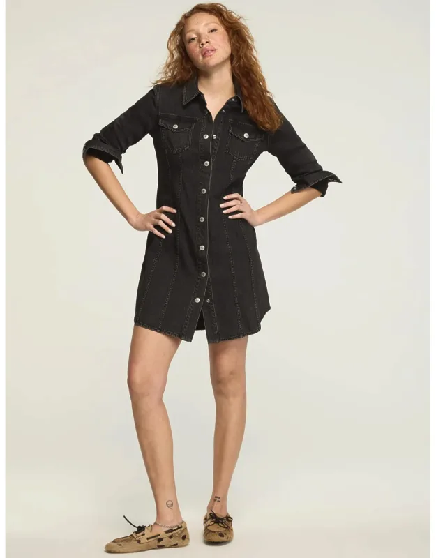 Denim Fitted Shirt Dress