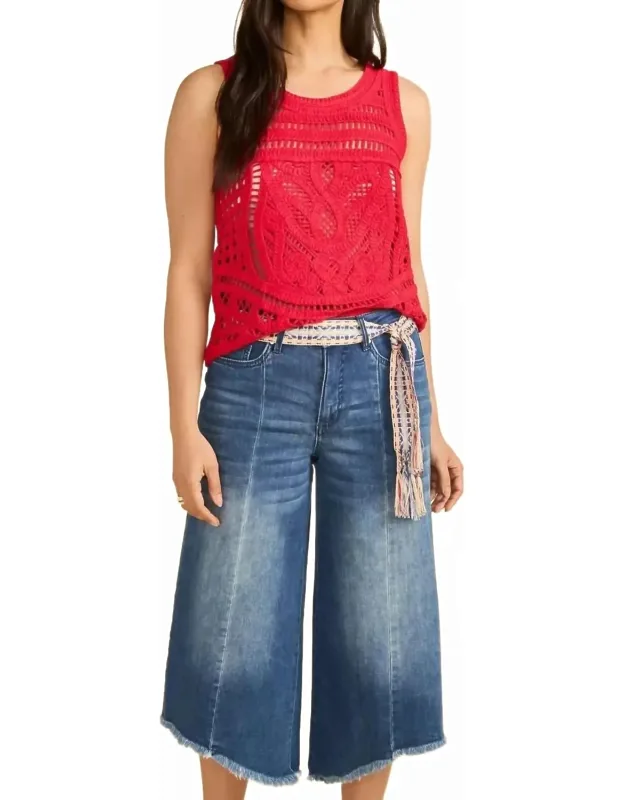 Sleeveless Crochet Sweater