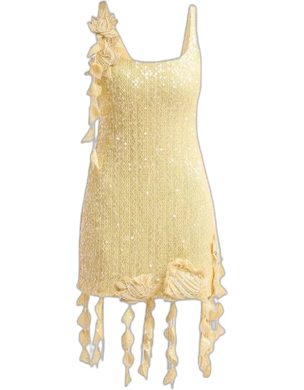 Sequin Crochet Mini Dress