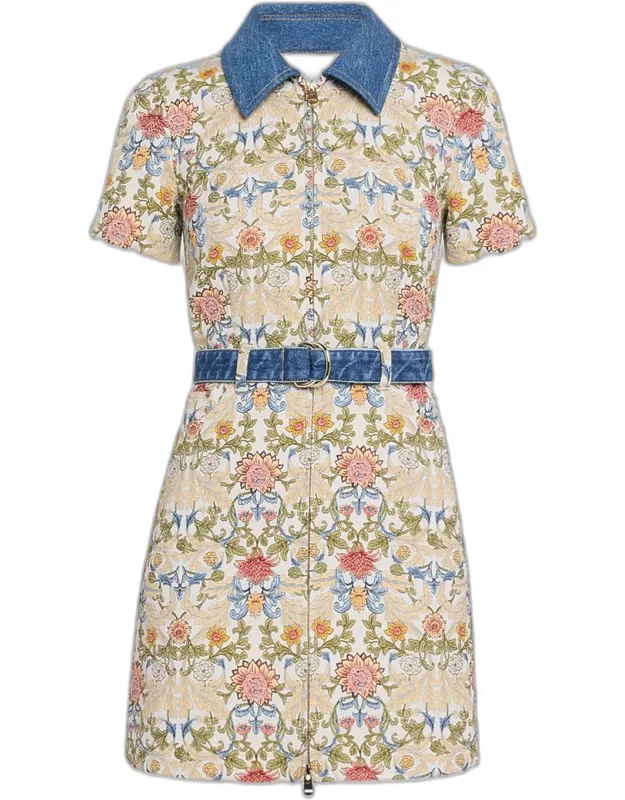 Zip-front Mini Dress