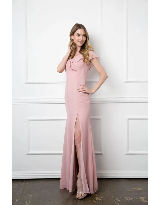 Off-shoulder Chiffon Dress