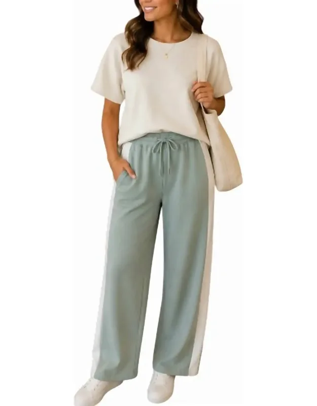 Relaxed Fit Two-toned Wide Leg Pants