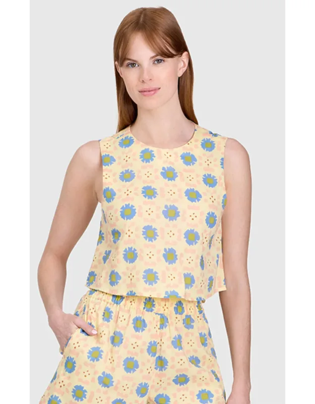 Porch Posy Sleeveless Crop Top