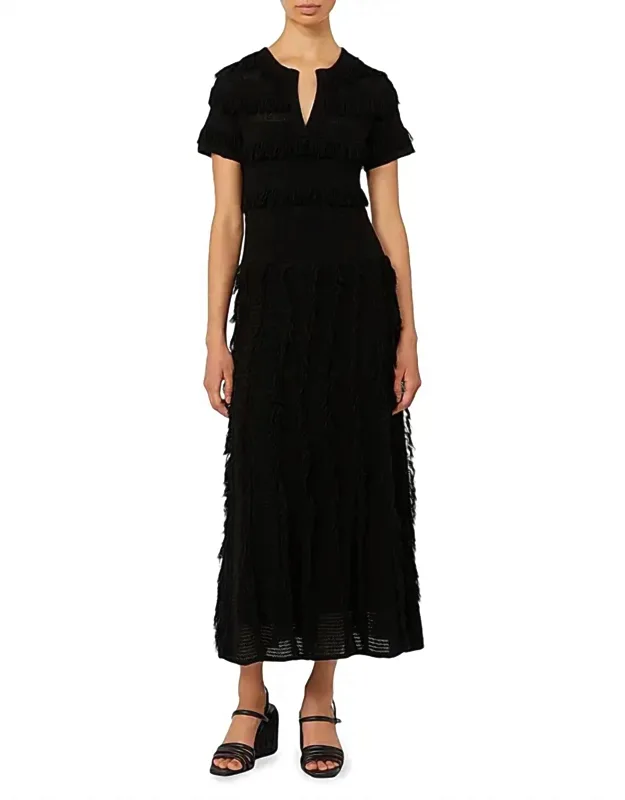 Patterned Viscose Yarn Dress
