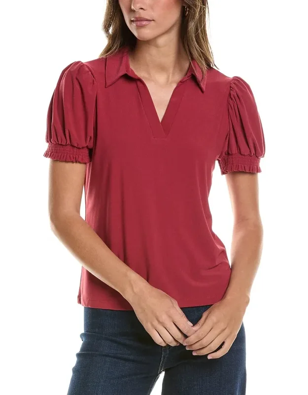 Split Neck Collared Top
