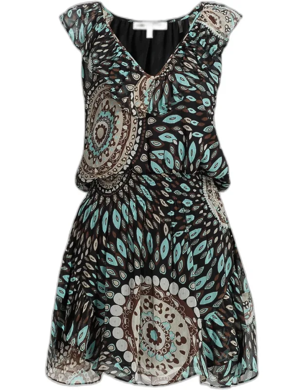 Printed Silk A-line Mini Dress