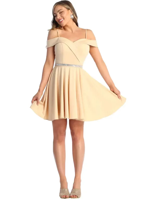 A-line Cold Shoulder Homecoming Dress
