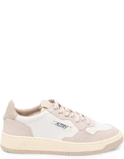 Medalist Low Sneakers With Perforated Toebox And Flat Rubber Sole