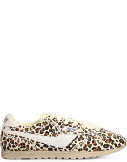 Windspin Low Leopard-print Leather Sneakers