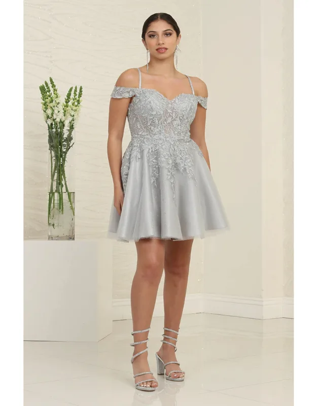 Lace Appliqued Short A-line Dress