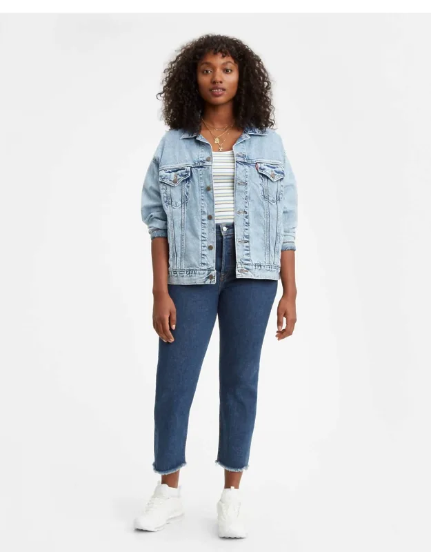 High Waist Ankle Straight Leg Jeans