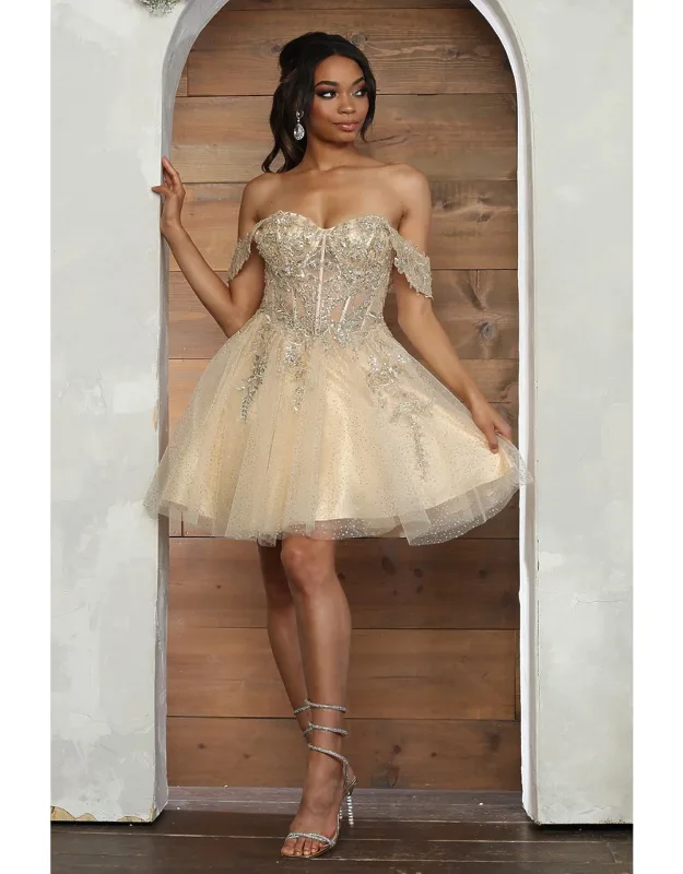 Tulle Off Shoulder Short Dress
