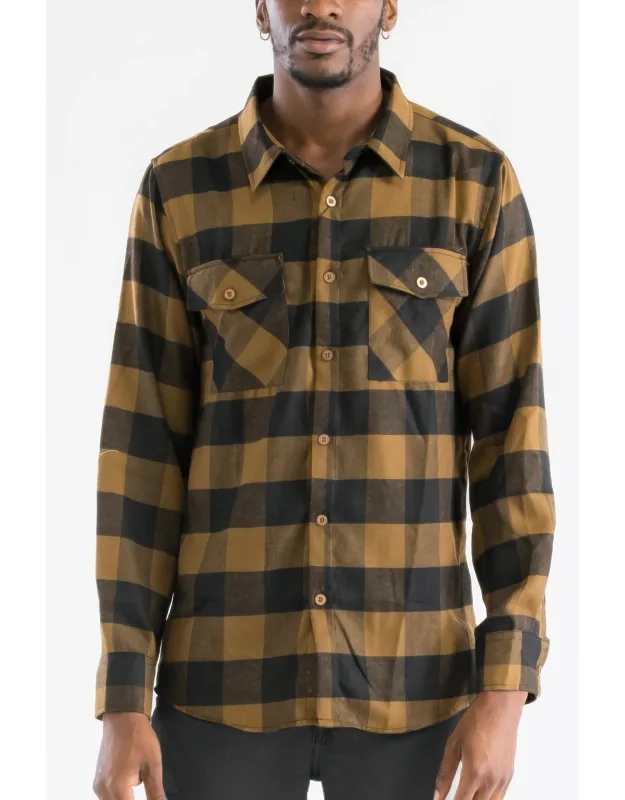 Checkered Long Sleeve Flannel Shirt