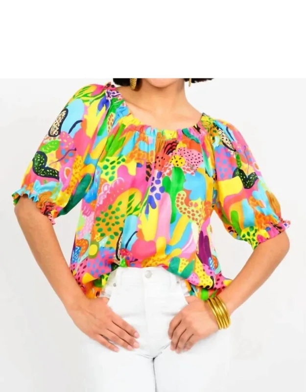 Tropical Satin Cactus Top