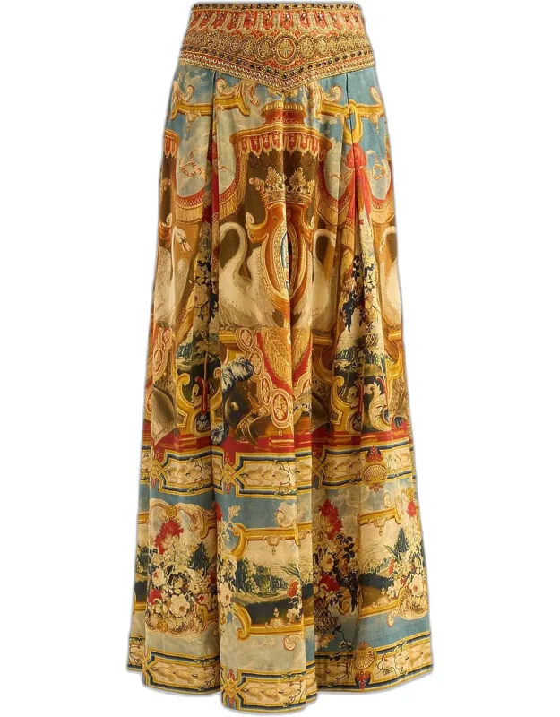 Linen-silk Maxi Skirt