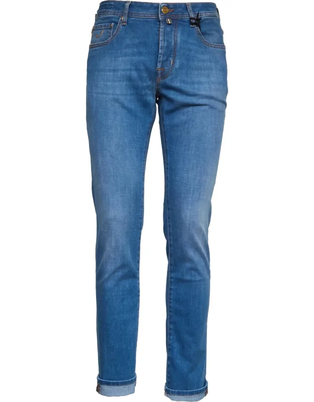 Logo Button Skinny Jeans