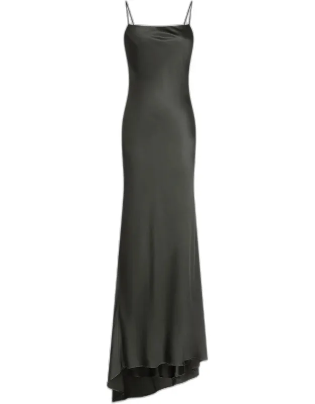 Open-back Silk Maxi Slipdress