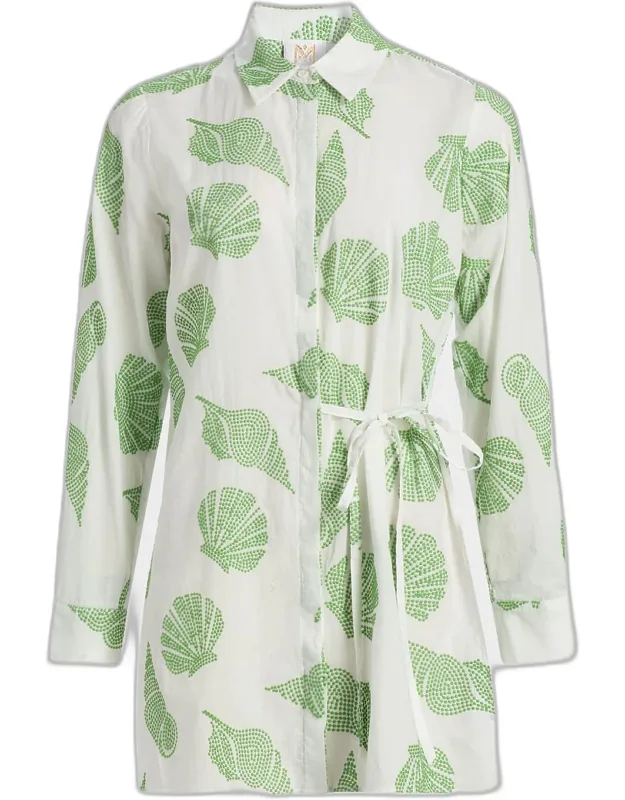 Embroidered Cotton Cover-up Mini Dress