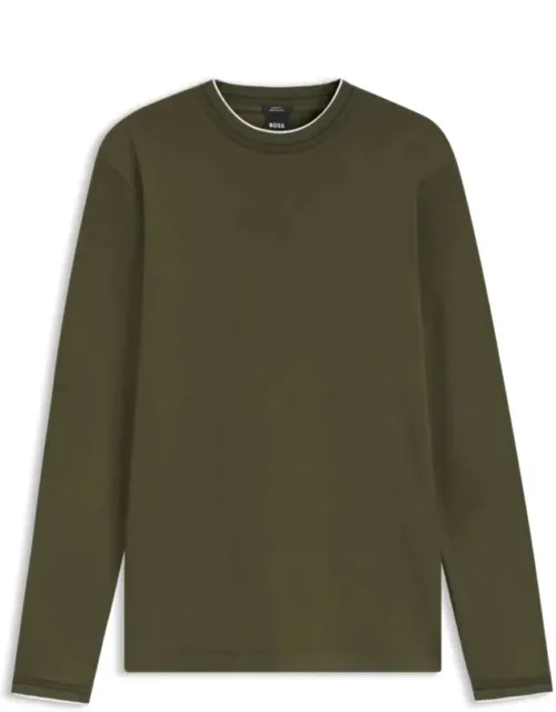 Long-sleeved T-shirt With Contrast Trim