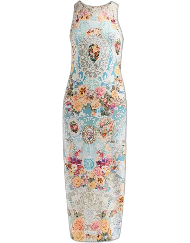 A Taste For Lace Jersey Tank Midi Dress