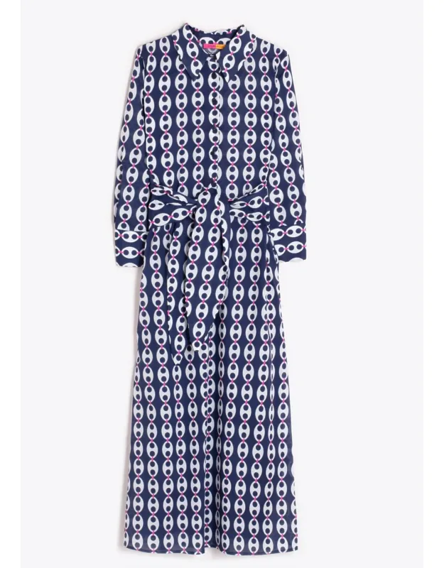 Link Print Shirt Dress