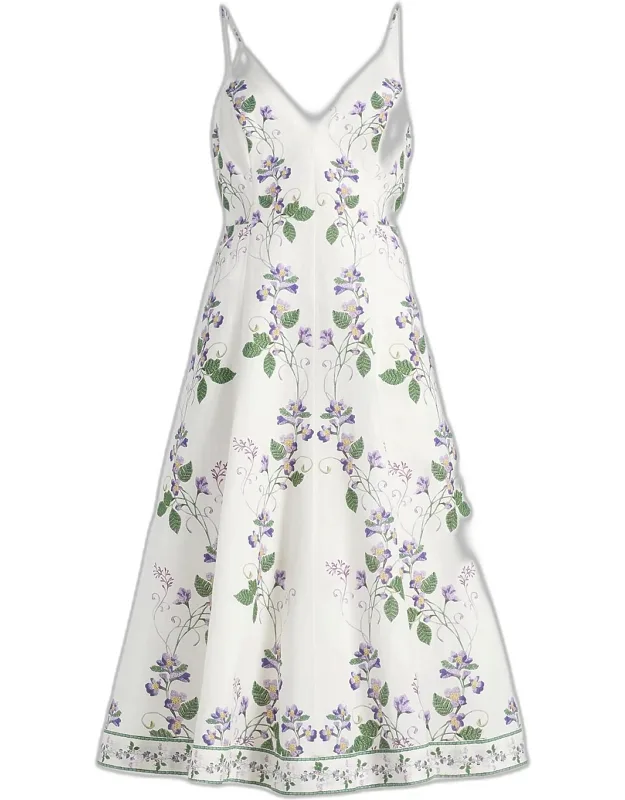Floral A-line Midi Dress