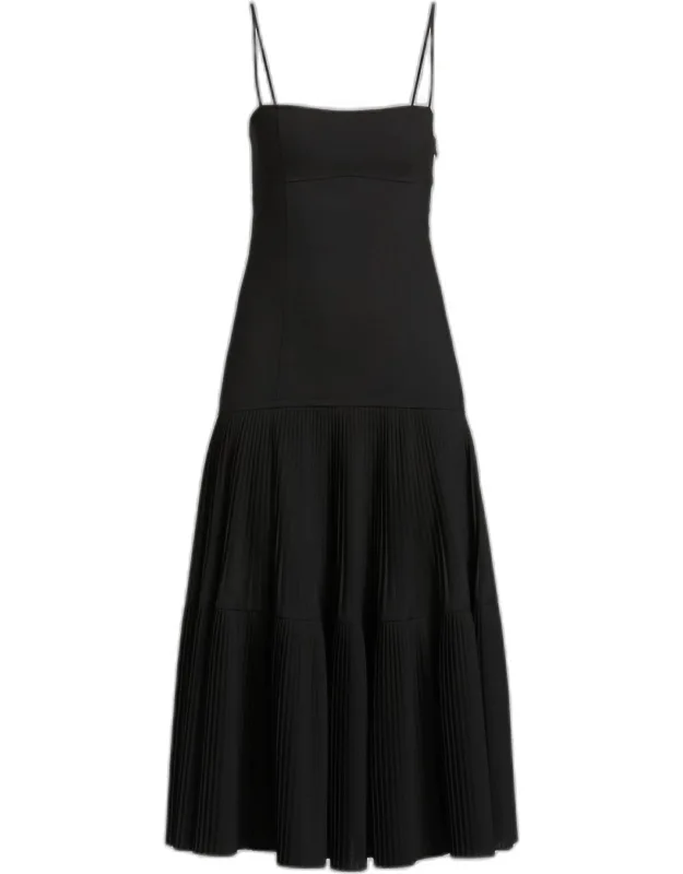 Wool Drop-waist Midi Dress