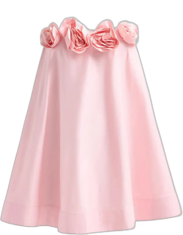 Nerisia 3d Floral Strapless Trapeze Mini Dress