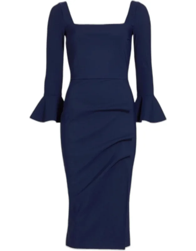 Gathered Jersey Midi Dress