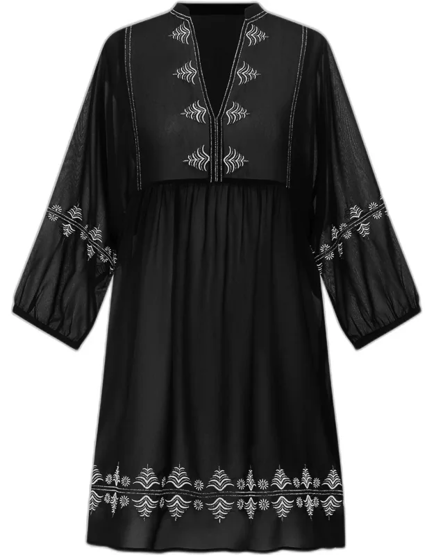 Embroidered Mini Dress Coverup