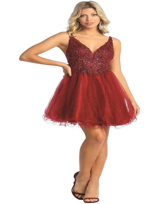 Dual Straps Cocktail A-line Dress
