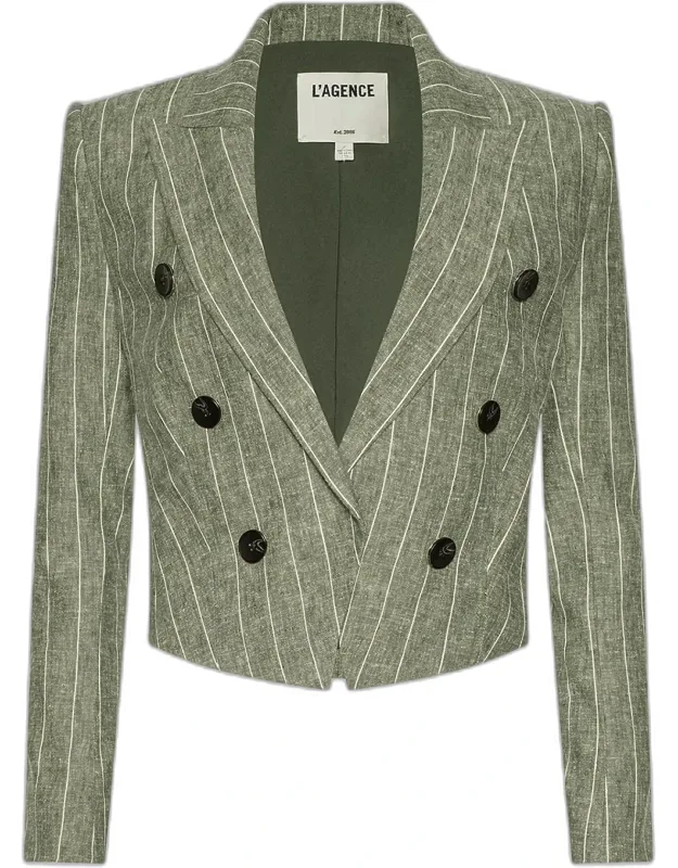 Striped Linen-blend Blazer
