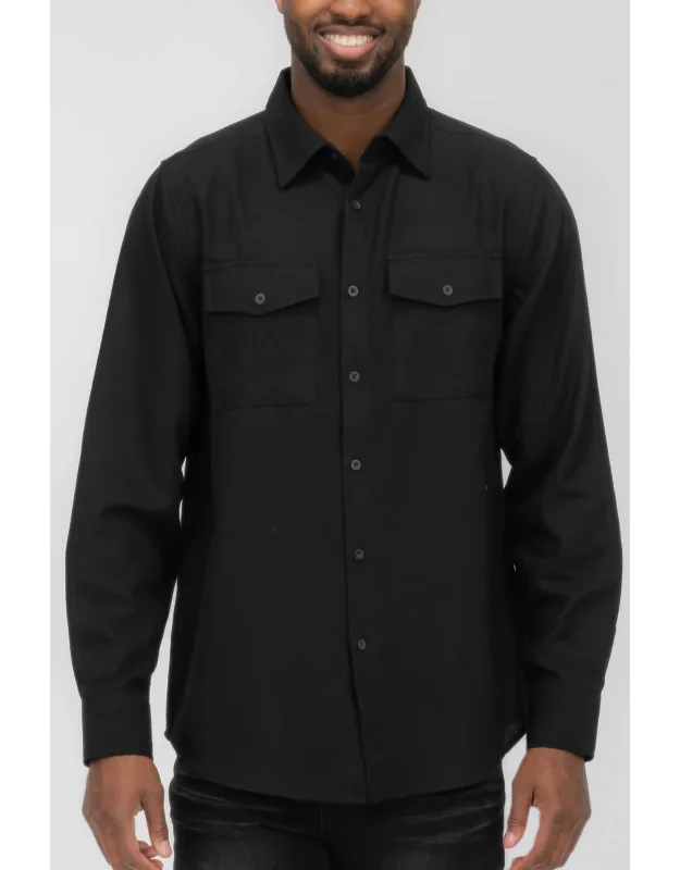 Solid Flannel Shirt