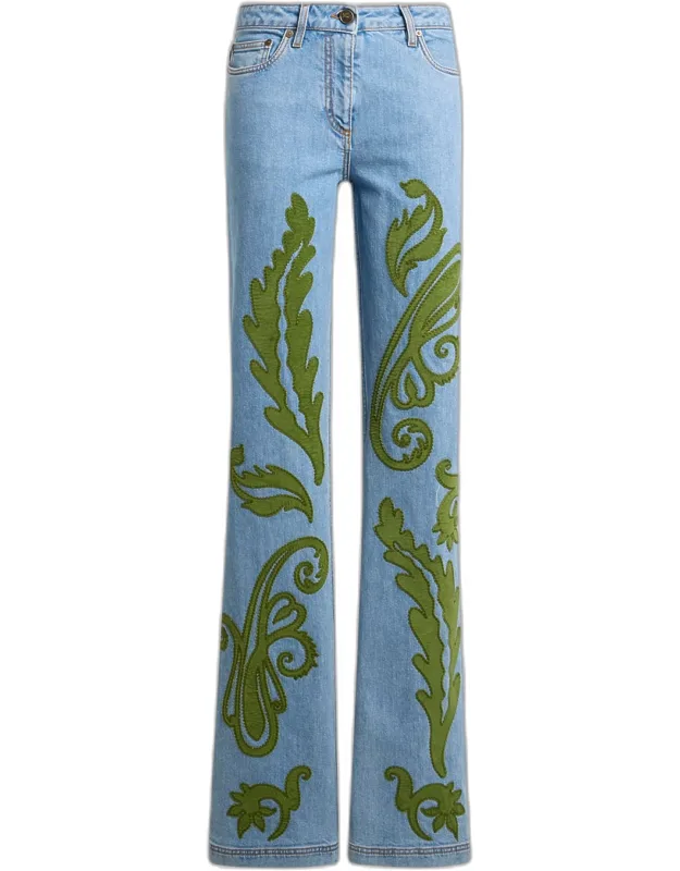 Embroidered Bootcut Jeans