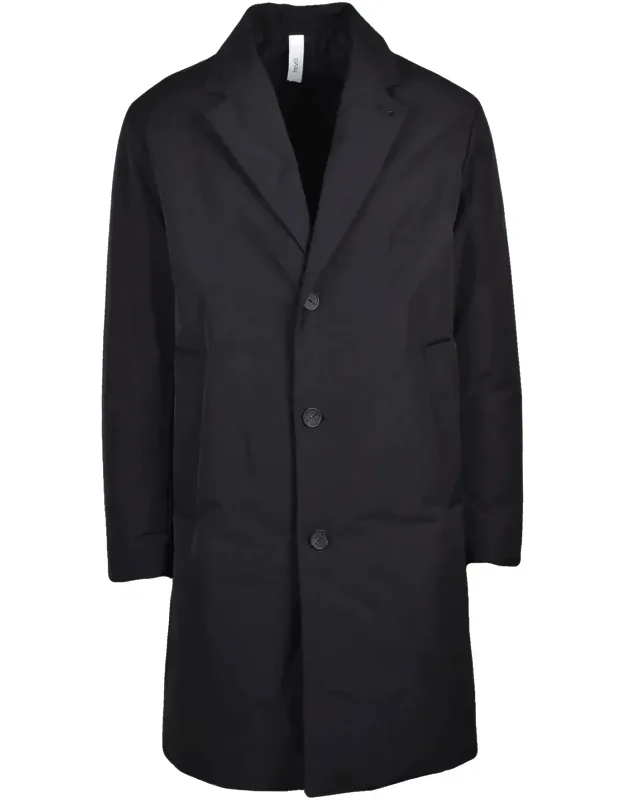 Padded Overcoat With Structured Silhouette And Classic Lapel
