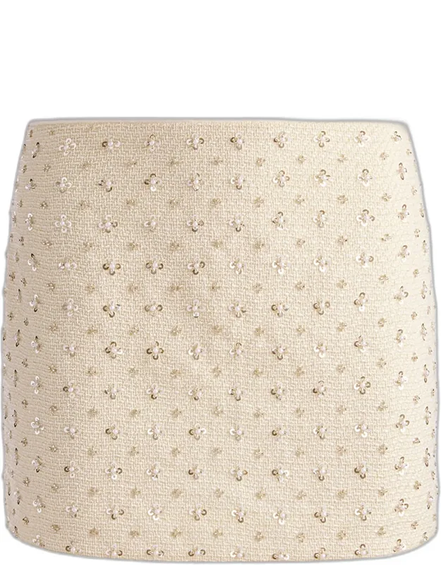 Embellished Tweed Mini Skirt