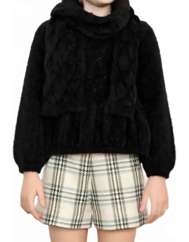 Shiny Openwork Faux Fur Sweater