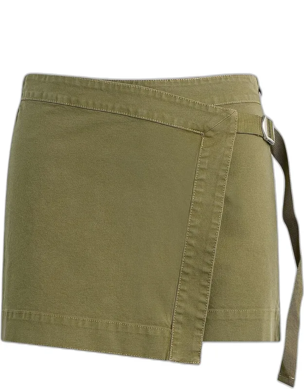 Sporty D-ring Belt Stretch Cotton Skort