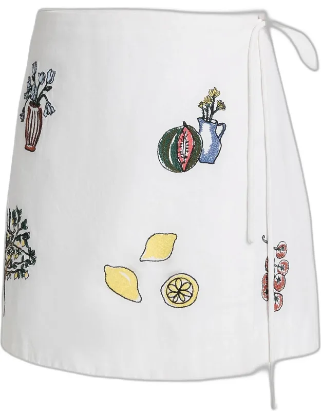Cotton Mini Wrap Skirt